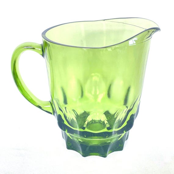 Vintage Hazel Atlas 'thumbprint' or 'reflection' Avocado Green