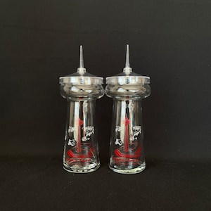 Pair of Souvenir Vintage Skylon Tower 13oz Tumbler Highball Glasses - Niagara Falls Canada -  Retro Barware