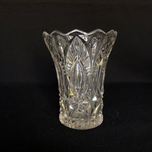 EAPG Pressed Clear Glass Bouquet Vase