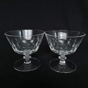 Pair of Gorgeous Quality Vintage Etched Crystal 8oz Champagne Cocktail Coupes