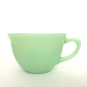 Vintage Jane Ray Jadeite Glass Tea Cup Fire King by Anchor Hocking Glass