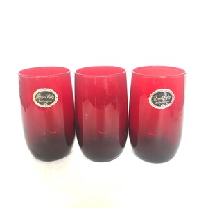 Verres à Cocktail vintage Royal Ruby Red, Anchor Hocking, Set de 3