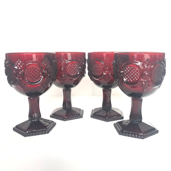 エイボン 1876ケープコッドガラス ルビーレッド AVON 3点セット