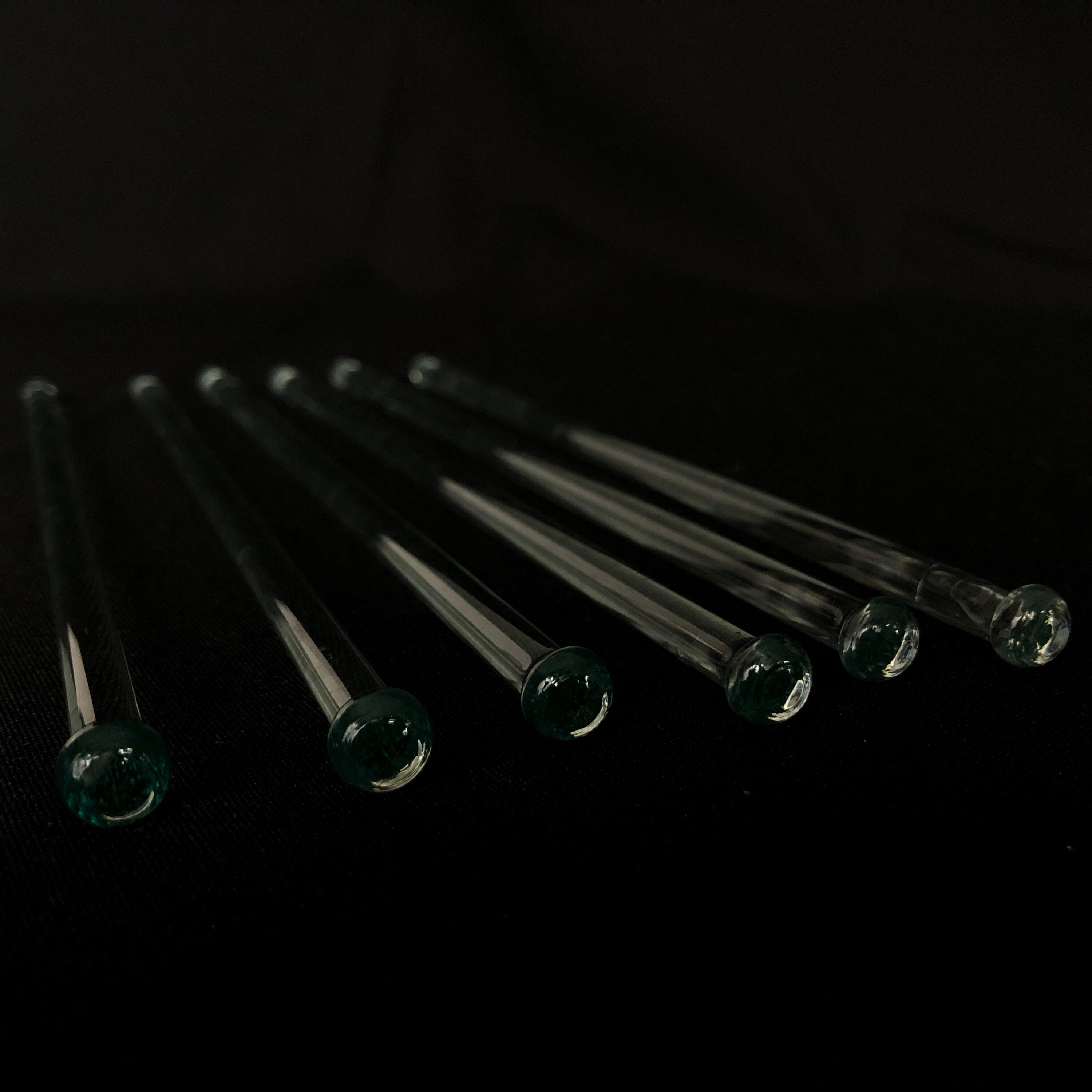 6 Vintage Clear Glass Swizzle Sticks Retro Barware MCM Barware Etsy