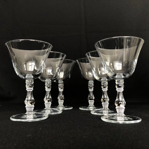 6 Vintage Flared Rim 9oz Wine or Cocktail Glasses - Vintage Barware - Retro Barware