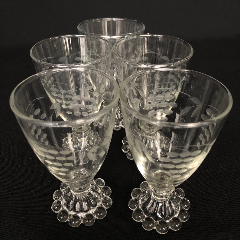 5 Vintage Etched Boopie Glasses Vintage Cocktail Glass Etsy UK