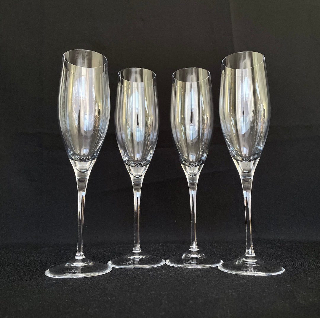 4 Vintage Rosenthal Quality Crystal 6oz Champagne Cocktail Flutes