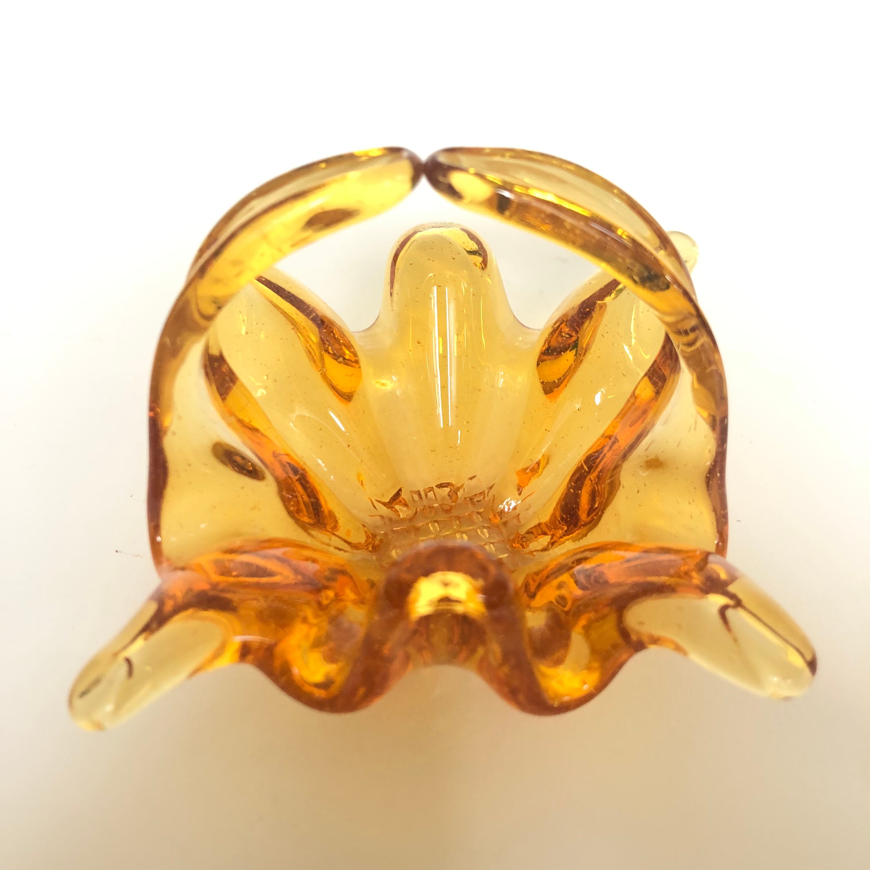 Vintage Mini Amber Art Glass Dish Bowl Handblown Glass Etsy Canada
