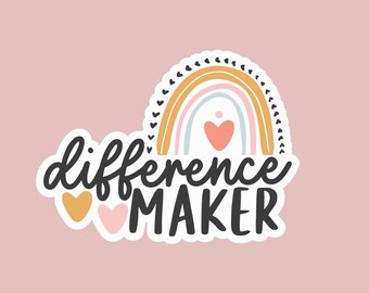 Sticker Maker différence | pour professeur | Cadeau pour professeur | Sticker pour ordinateur portable | Cadeau de fin d'année pour professeur