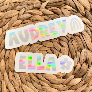 Rainbow Font Vinyl Name Decal| Holographic Decal | Name Decal Sticker | Tumbler Decal | Yeti Decal | Laptop Decal | FREE SHIPPING!!