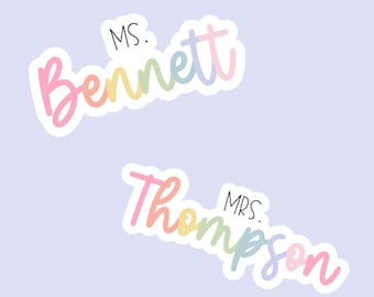 Personalized Teacher Sticker | Custom Name Sticker | Teacher Gift | Teacher Planner | Teacher Appreciation | End of Year Teacher Gift