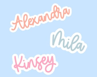 Personalized Handlettered Name Sticker: Water Bottle & Laptop Decal