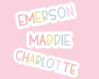 Personalized Name Sticker: Rainbow Hand-Lettered Vinyl Decal