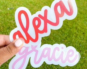 ALEXA Font | Custom Vinyl Name Decal |Vinyl Sticker | Holographic Name Decal | Name Decal | Custom Decal | Water Bottle Name Sticker