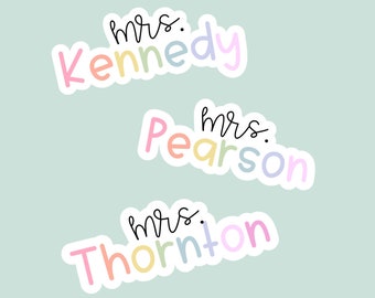 Personalized Teacher Sticker | Custom Teacher Name Sticker | Teacher Gift | Teacher Planner | Teacher Personalization | Water Bottle Sticker