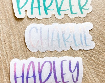 PARKER Font | Custom Vinyl Name Decal |Vinyl Sticker | Holographic Name Decal | Name Decal | Custom Decal | Water Bottle Name Sticker