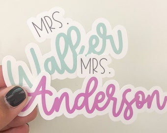 Personalized Teacher Sticker | Custom Teacher Planner Sticker | Personalized Laptop Sticker | Water Bottle Name Sticker | Teacher Gift