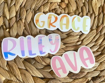 GRACE Font | Custom Vinyl Name Decal |Vinyl Sticker | Holographic Name Decal | Name Decal | Custom Decal | Water Bottle Name Sticker
