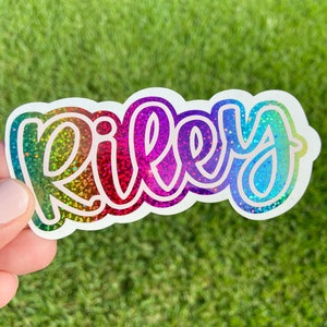 Rainbow Holographic Layered Vinyl Name Decal | Holographic Name Decal Sticker | Tumbler Decal | Yeti Decal | Laptop Decal | FREE SHIPPING!!