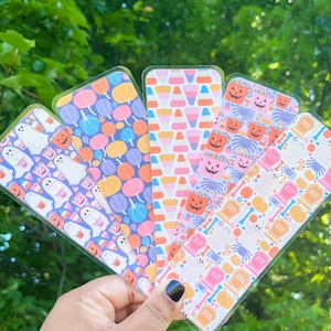 Cute Pastel Halloween Bookmarks | Cardstock Bookmarks | Gift for Book Lover | Spooky Bookmark | Holiday Gift for Her | Tassel Bookmark