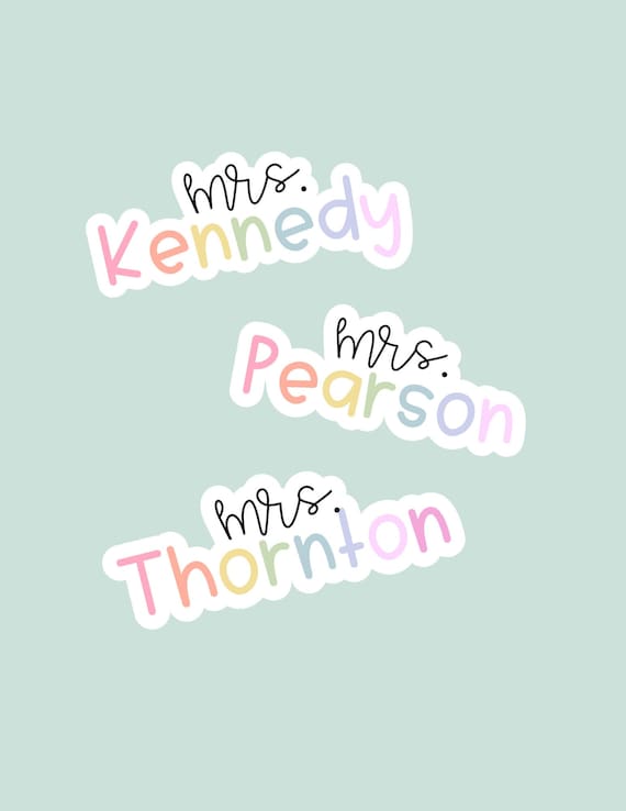 Personalized Teacher Sticker | Custom Teacher Name Decal | Personalized Laptop Sticker | Water Bottle Name Sticker | Teacher Gift
