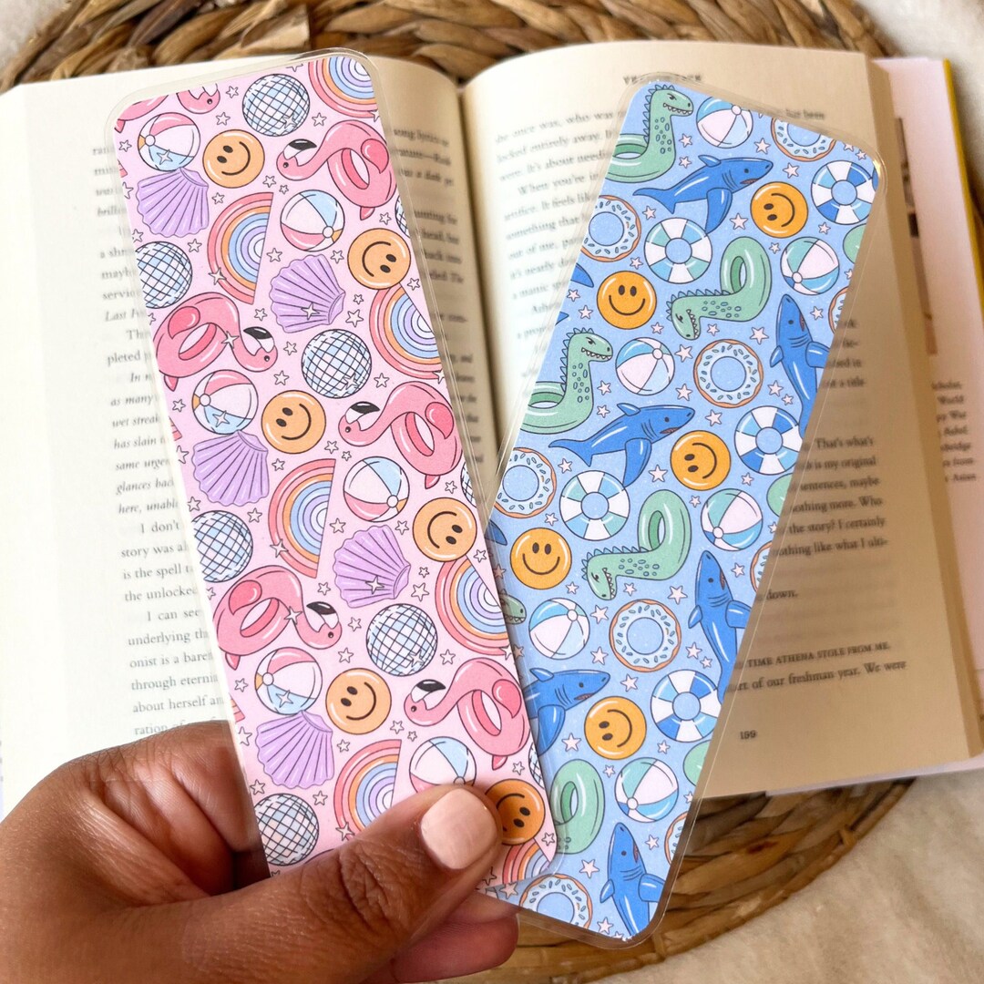Flamingo Pool Bookmark: Laminated Cardstock With Tassel - Etsy