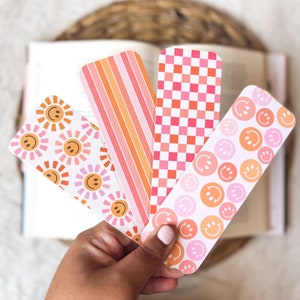 Retro Happy Face Bookmark Collection | Cardstock Bookmarks | Gift for Book Lover | Cute Bookmark | Gift for Her | Tassel Bookmark