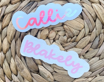 CALLIE Font | Custom Vinyl Name Decal |Vinyl Sticker | Holographic Name Decal | Name Decal | Custom Decal | Water Bottle Name Decal