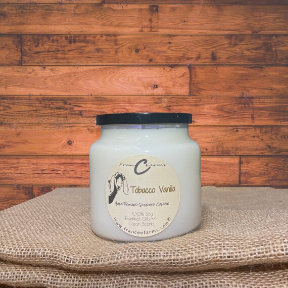 apothecary tobacco and vanilla candle Soy Candles - Pipe Soy Candles Natural Handpoured Sweet Vanilla Tobacco Leaf Nutmeg Umber Leaves Man Cave Candles Crafted from 100% pure soy wax Seventh Avenue Apothecary Candles Travel