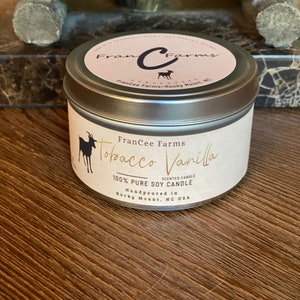 Tobacco vanilla candle (tin)