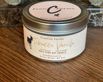Tobacco Vanilla Soy Candle Tin - 8 oz.