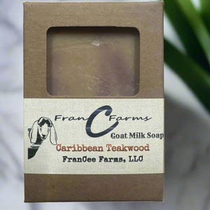 Caribbean teakwood goat milk soap