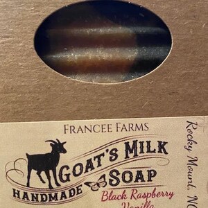 Black raspberry vanilla goat milk soap