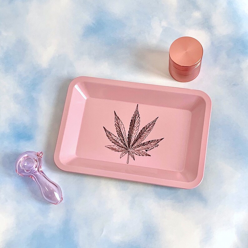 Cute Pink Pot Leaf Rolling Traystoner girly accessories Etsy