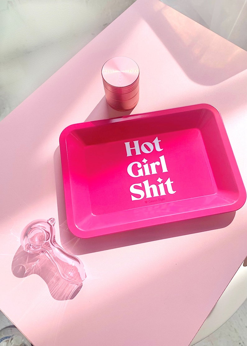 Hot Girl Sht Pink Rolling Tray Cute Girly Smoking Etsy