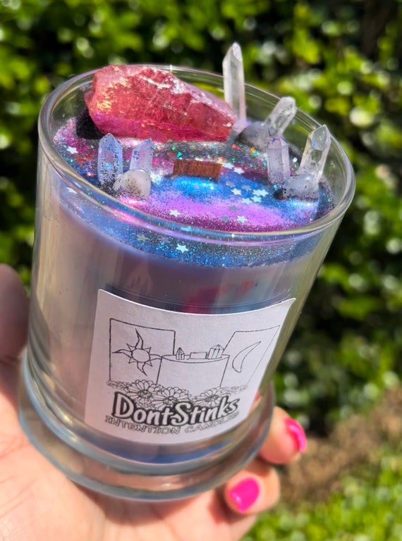 Galaxy Intention Candle: Soy Wax with Crackling Wood Wick