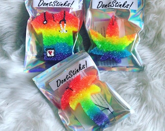 Rainbow Aroma Bead Car Freshie: Scented Air Freshener