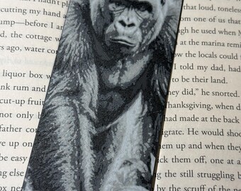 Gorilla Bookmark – Raised Textured 3D Printed Jungle Wildlife Nature Art Gift for Readers