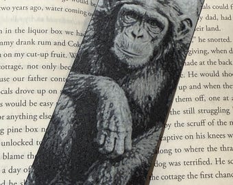 Chimpanzee Bookmark – Raised Textured 3D Printed Jungle Wildlife Nature Art Gift for Readers