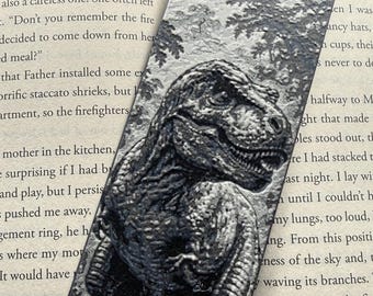 T-Rex Dinosaur Bookmark – Raised Textured 3D Printed Tyrannosaurus Rex, Prehistoric Book Lover Gift