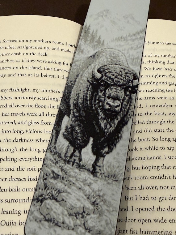 Bison Bookmark – Mountain Wildlife Art, Raised Textured 3D Design
