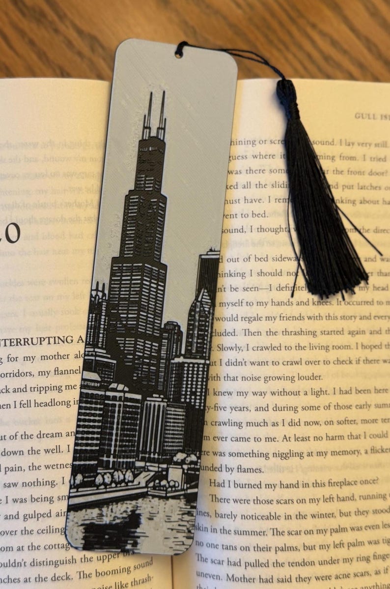 Chicago Willis Tower Bookmark – 3D Printed Raised Textured Landmark Art ...