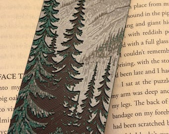 Mountain Forest Bookmark - 3D Printed Raised Textured Gift for Wilderness, Mountain, Tree, and Nature Lovers & Bookworms
