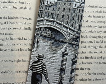 Venice Italy Bookmark – Raised Textured 3D Printed Gondola Canal Scene, Cozy Destinations Book Lover Gift