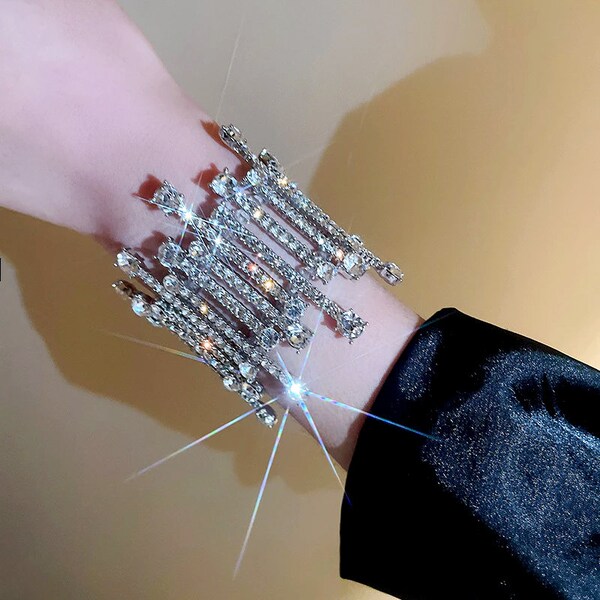 Rhinestone Stretch Bracelet Etsy