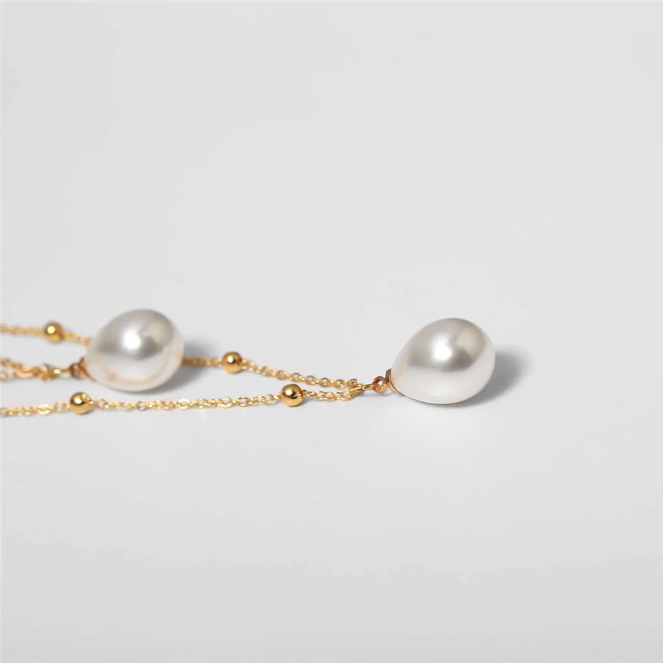 CHUNKY CHOKER Gold Chain PEARL Necklace Snake Herringbone | Etsy