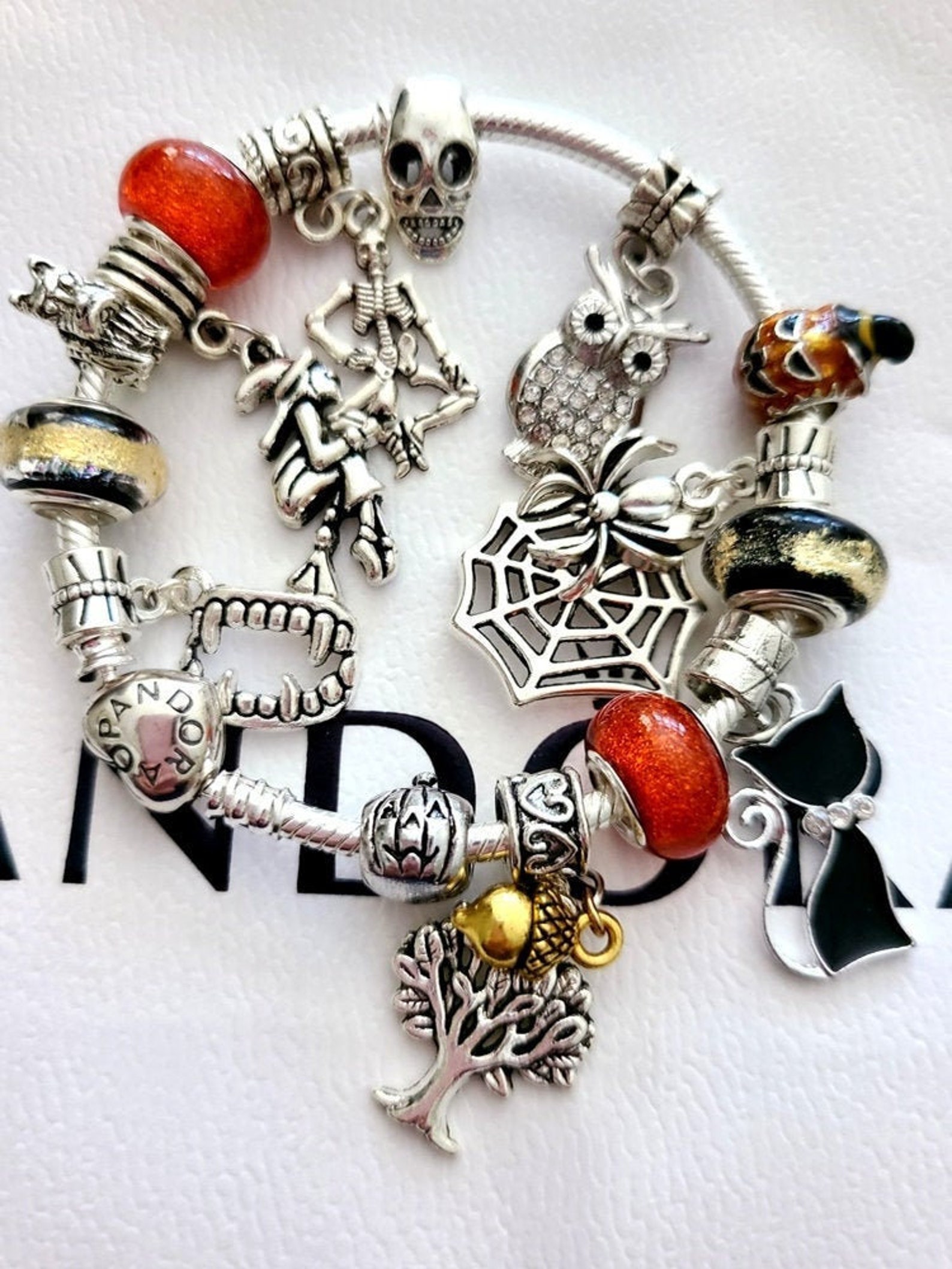 PANDORA HALLOWEEN GOTHIC Charm Bracelet Mothers Day .925 Etsy