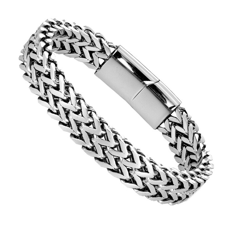 MENS TITANIUM STEEL Bracelet Thick Wide Stainless Steel Secure Etsy