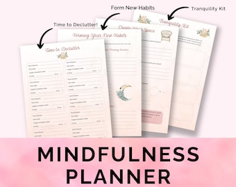Mindfulness Planner | Self-Care Workbook, Habits (PDF Download)