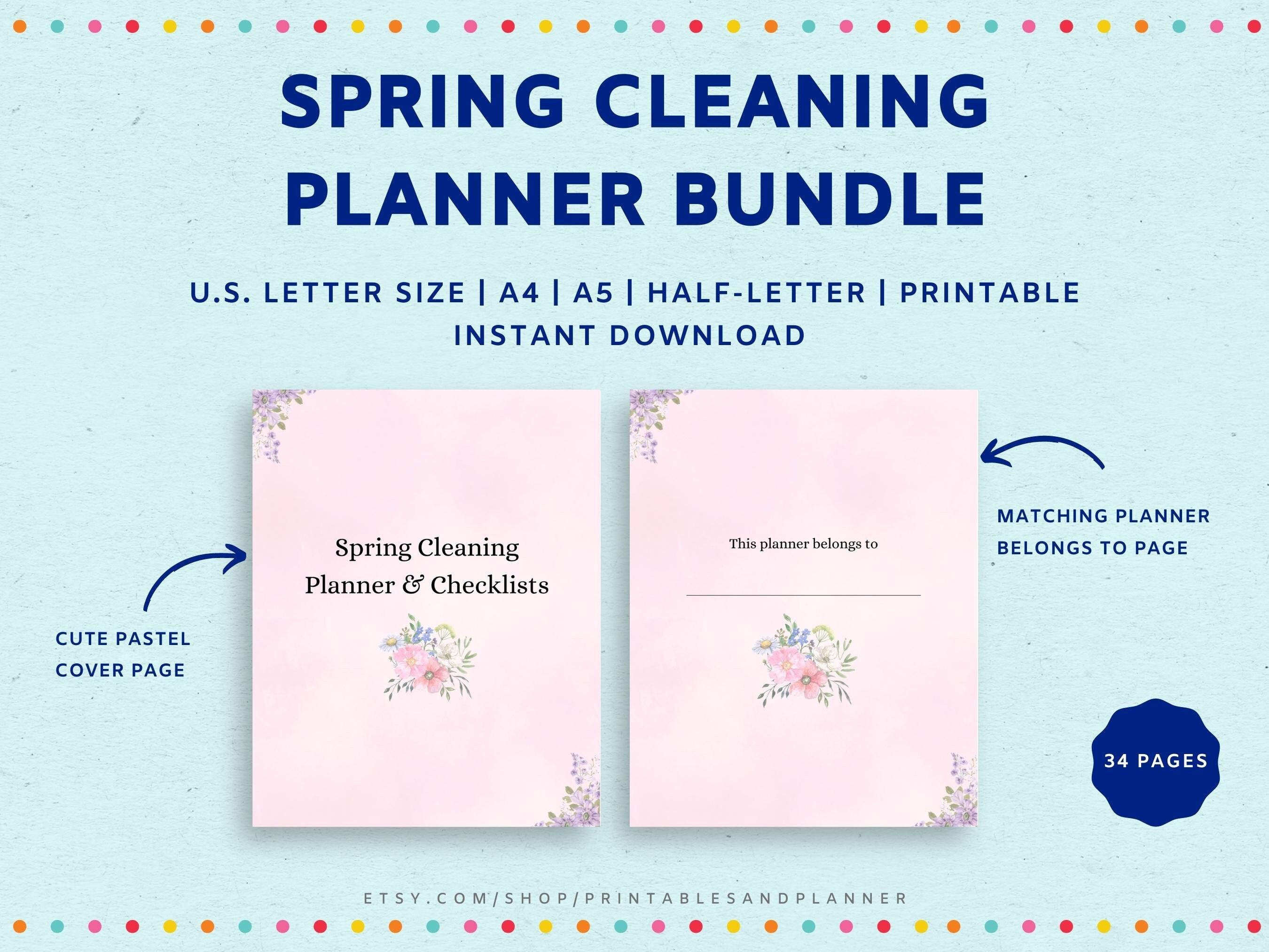 Spring Cleaning Checklist Printable, Planner Bundle (PDF Download) - Etsy